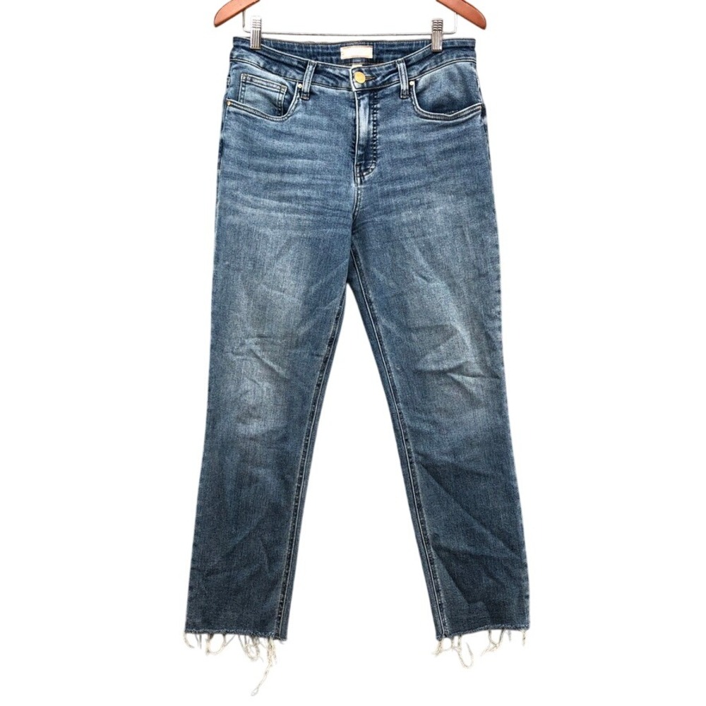 KUT from the Kloth Rachael Mom Jeans Womens 8 Blue Raw Hem Classic High Rise